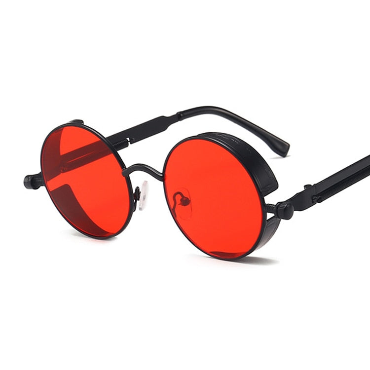 Classic Vintage Gothic Steampunk Round Metal Frame Sun Glasses UV400