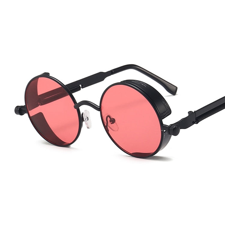 Classic Vintage Gothic Steampunk Round Metal Frame Sun Glasses UV400