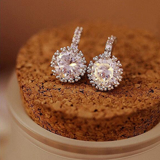 BR CHIC Platium Plated Sterling Silver AAA CZ Crystal Earrings