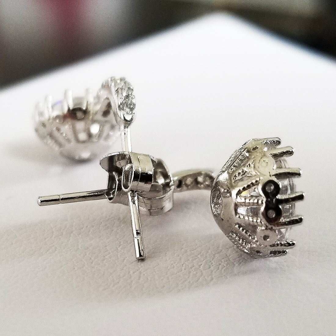 BR CHIC Platium Plated Sterling Silver AAA CZ Crystal Earrings