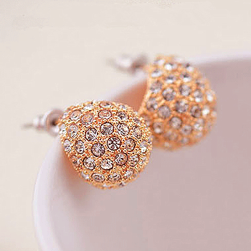 Teardrop Stud Earrings With Rhinestones