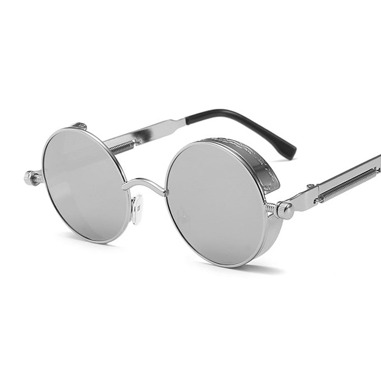 Classic Vintage Gothic Steampunk Round Metal Frame Sun Glasses UV400