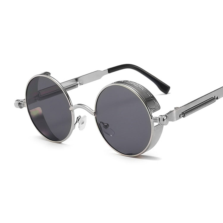 Classic Vintage Gothic Steampunk Round Metal Frame Sun Glasses UV400