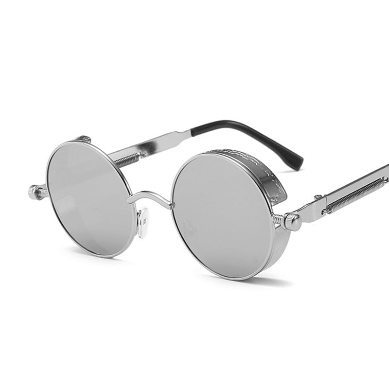 Classic Vintage Gothic Steampunk Round Metal Frame Sun Glasses UV400