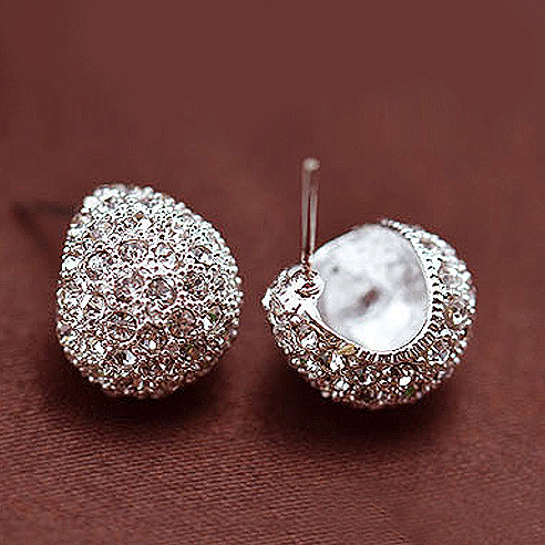 Teardrop Stud Earrings With Rhinestones