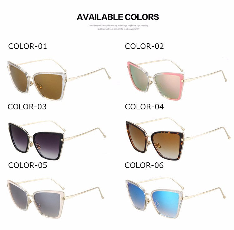 Fashion Cat Eye Sunglasses Vintage Retro Style With UV400 Mirror Lens