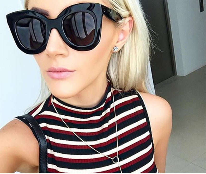 Fashion Women Sunglasses Rivet Shades Big Frame Style UV400