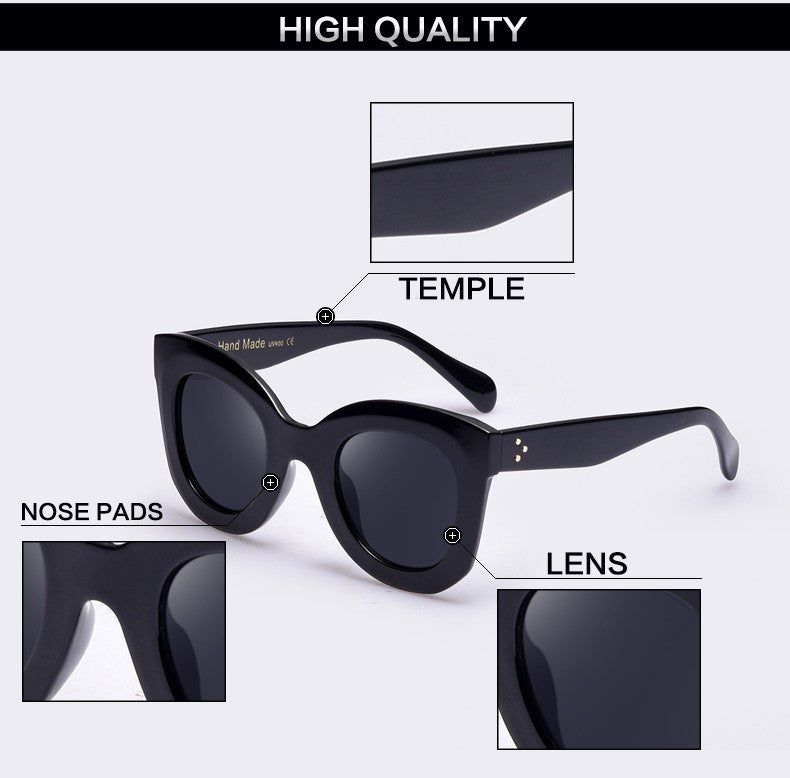 Fashion Women Sunglasses Rivet Shades Big Frame Style UV400