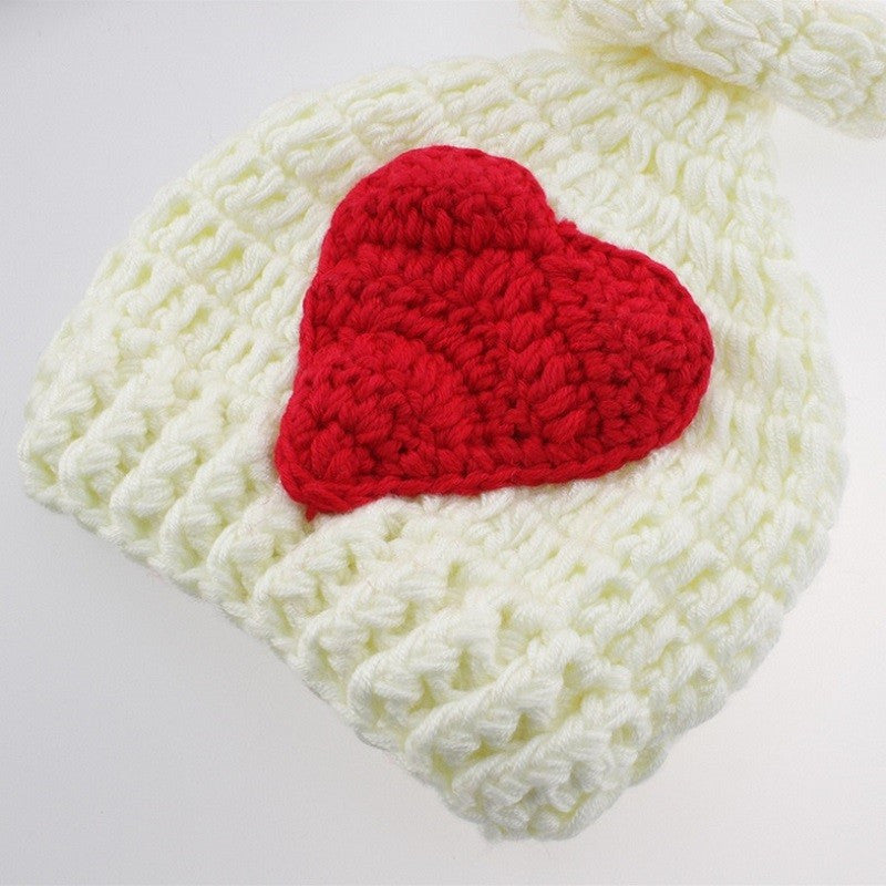 SOFT HANDMADE COTTON CROCHET OUTFIT FOR INFANT - HEART HAT