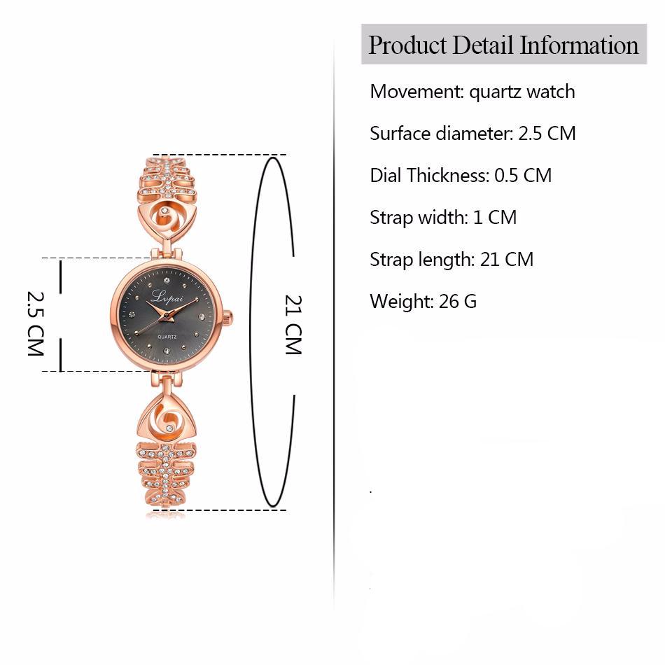 Stainless Steel Fish Bones With Rhinestone Bracelet Quartz Watch