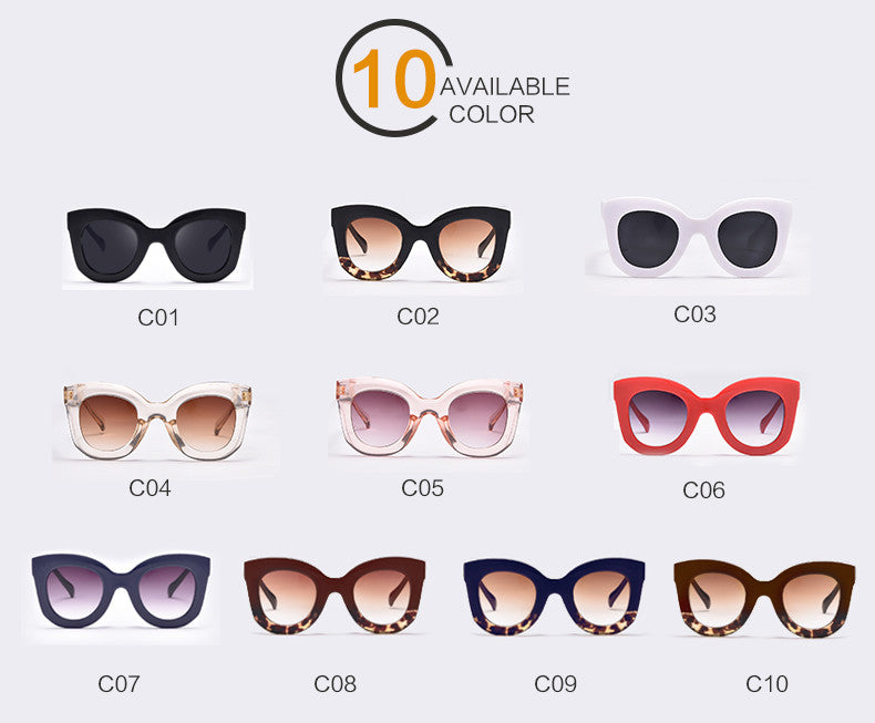 Fashion Women Sunglasses Rivet Shades Big Frame Style UV400