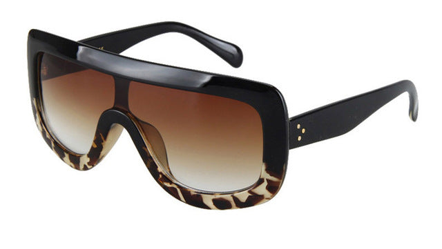 Fashion Bold Frame Gradient Lens Sunglasses