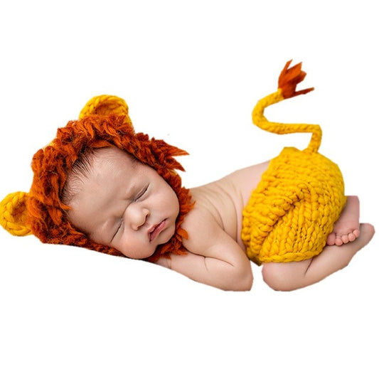 SOFT HANDMADE COTTON CROCHET OUTFIT FOR INFANT - LION