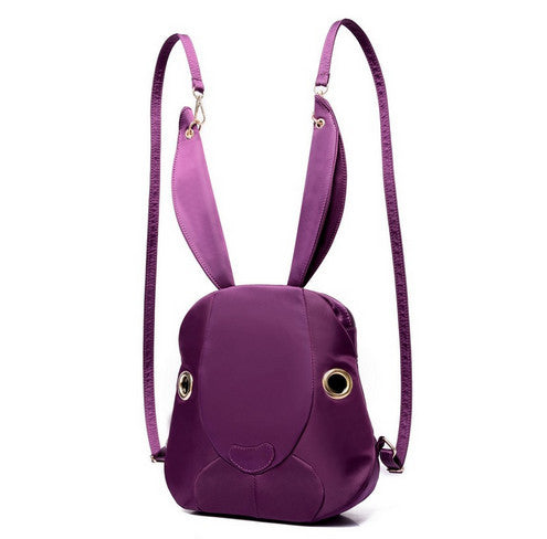 Cartoon Rabbit Nylon Backpack Purse With 4 Color Options