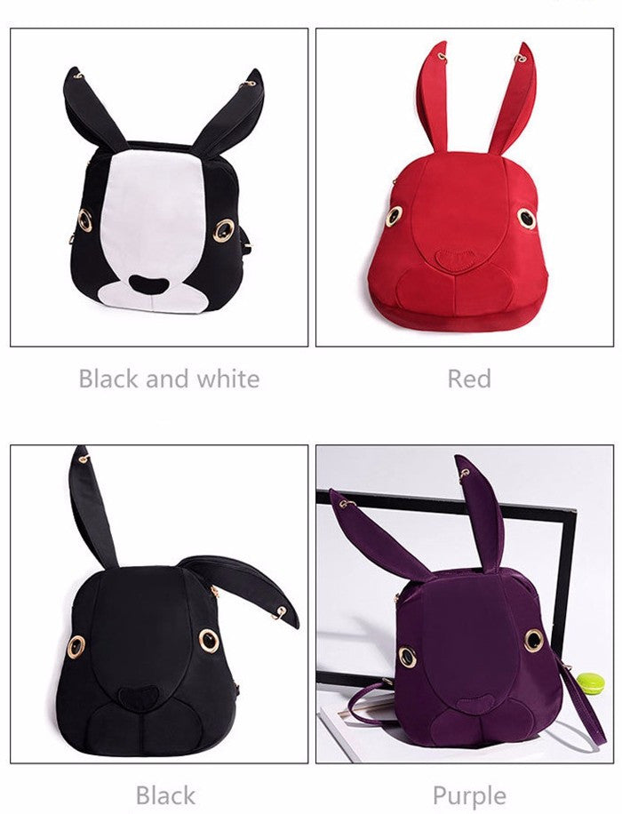 Cartoon Rabbit Nylon Backpack Purse With 4 Color Options