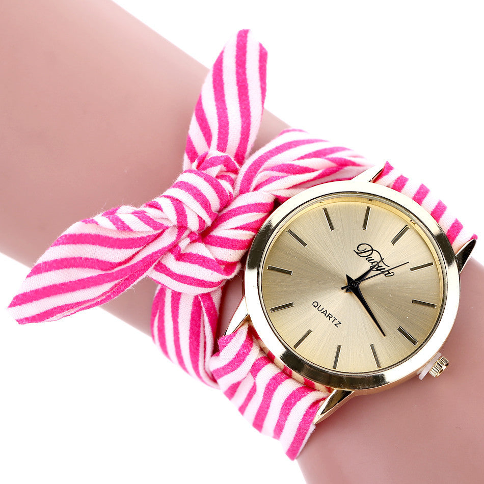 Womens Fabric Bracelet Quartz Watch