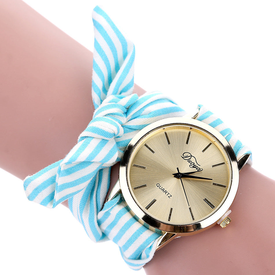 Womens Fabric Bracelet Quartz Watch