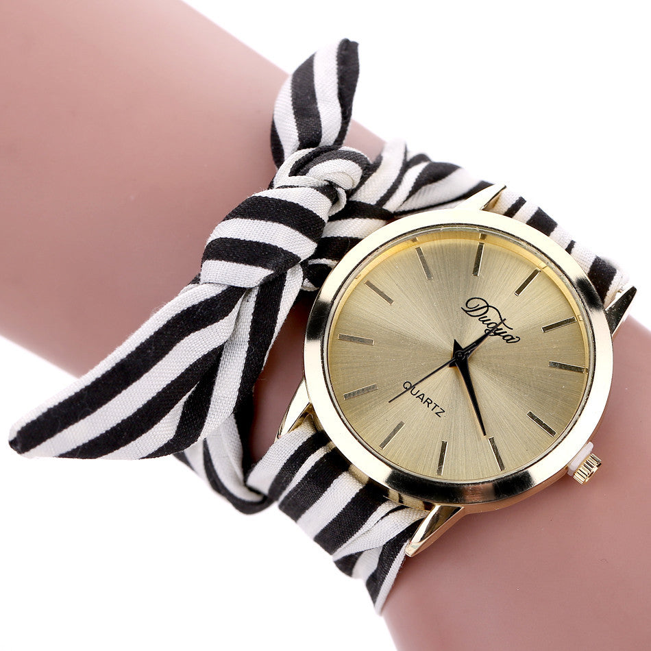 Womens Fabric Bracelet Quartz Watch