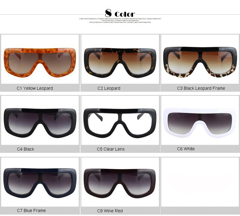 Fashion Bold Frame Gradient Lens Sunglasses