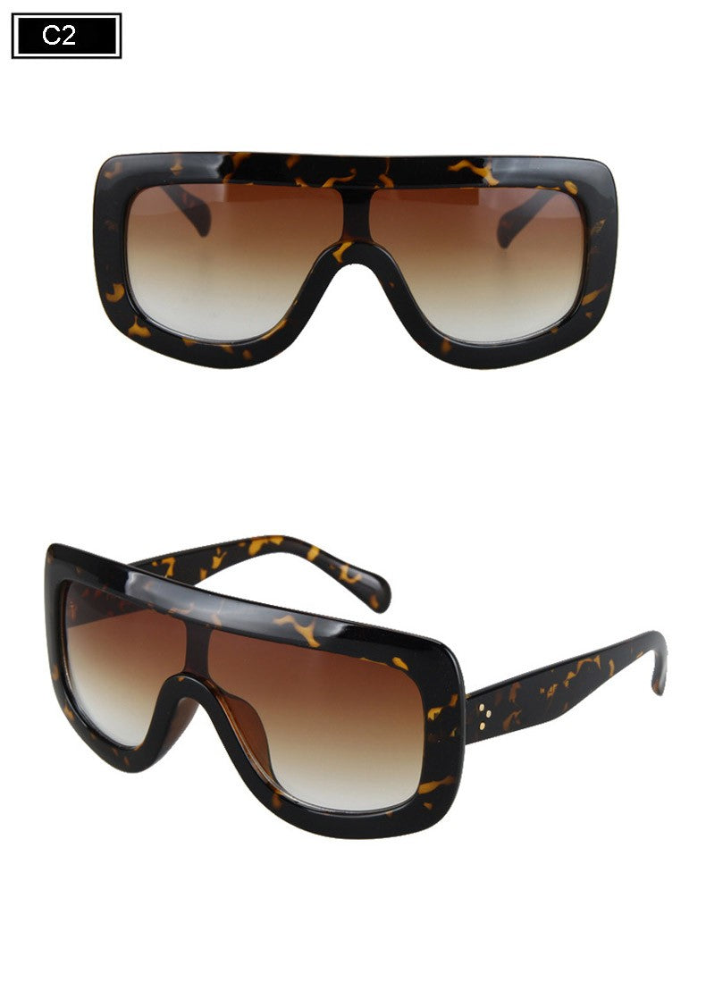 Fashion Bold Frame Gradient Lens Sunglasses