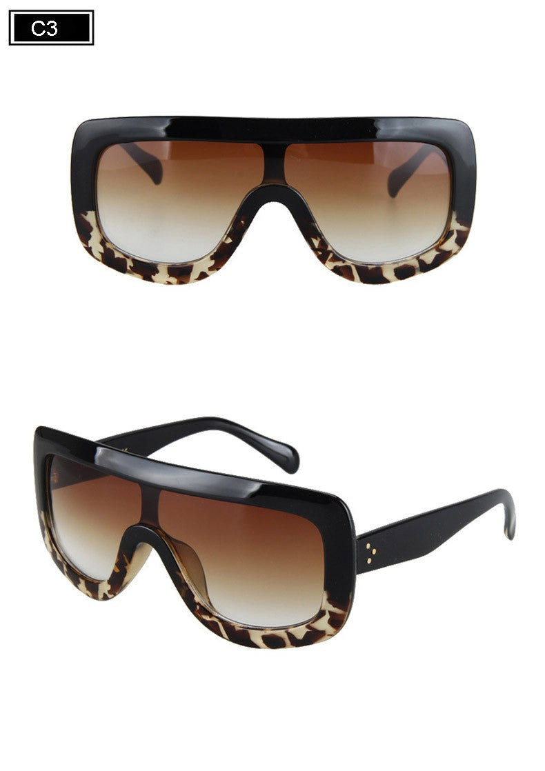 Fashion Bold Frame Gradient Lens Sunglasses