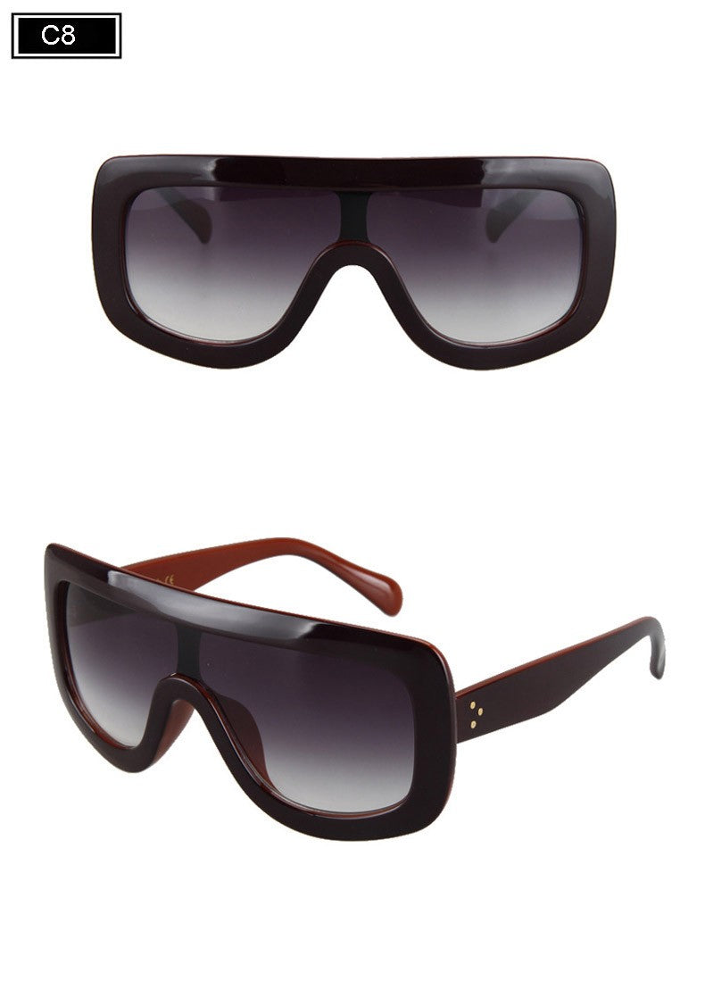 Fashion Bold Frame Gradient Lens Sunglasses