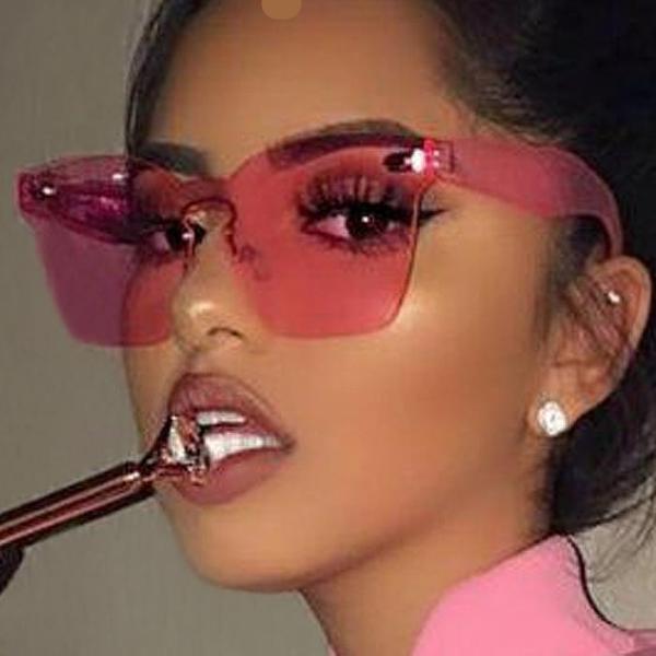 Candy Treats Oversized Rectangle Acetate Sunglasses UV400