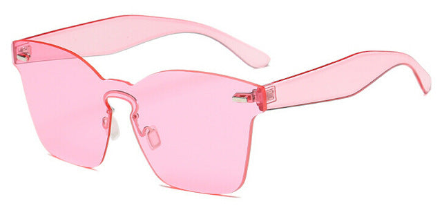 Candy Treats Oversized Rectangle Acetate Sunglasses UV400