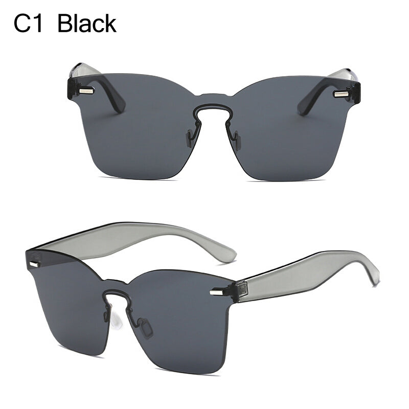 Candy Treats Oversized Rectangle Acetate Sunglasses UV400