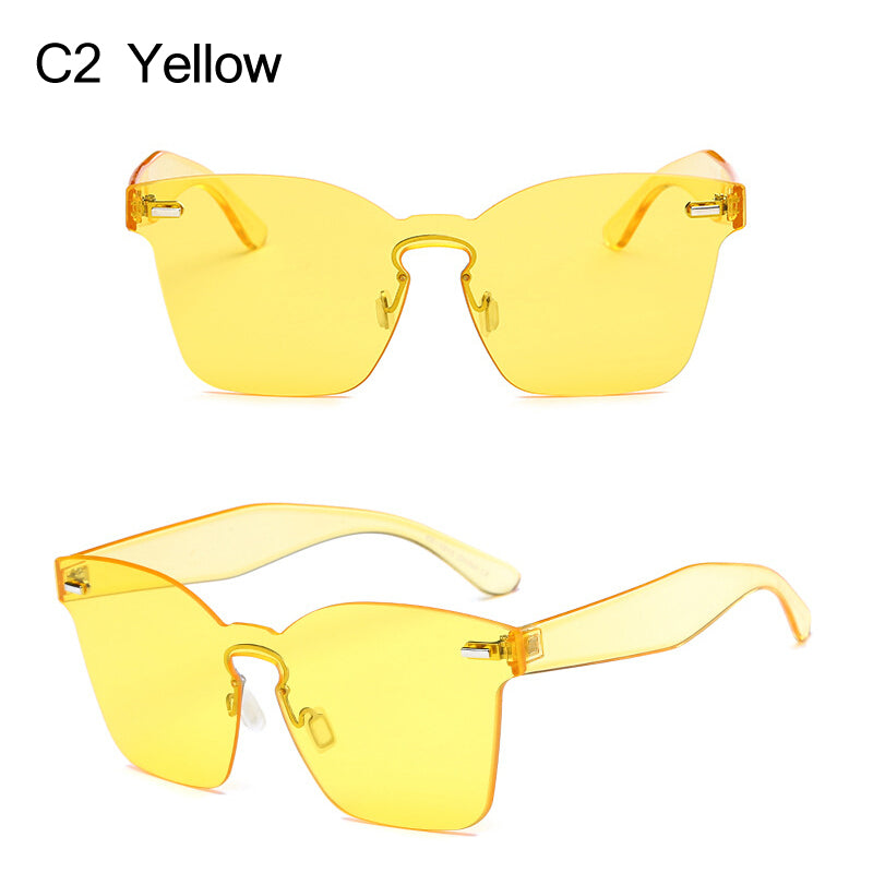 Candy Treats Oversized Rectangle Acetate Sunglasses UV400