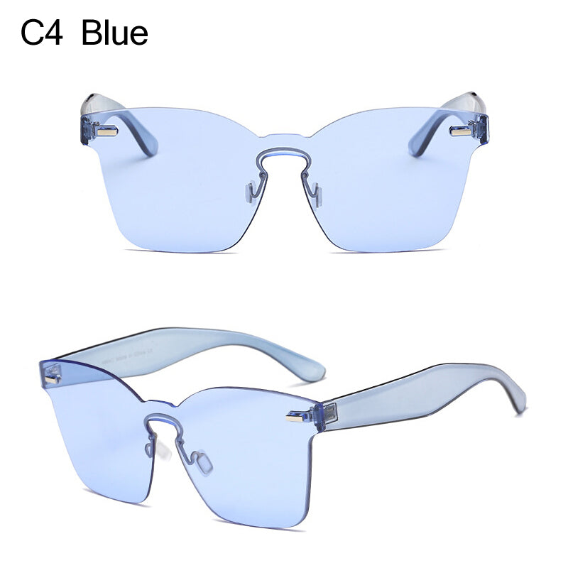 Candy Treats Oversized Rectangle Acetate Sunglasses UV400