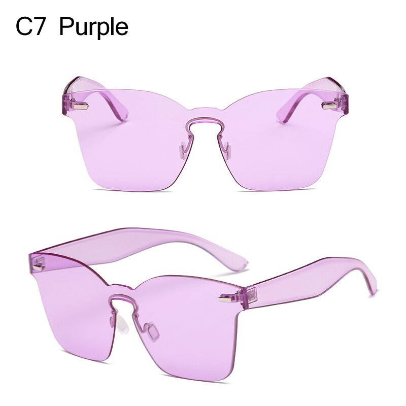 Candy Treats Oversized Rectangle Acetate Sunglasses UV400