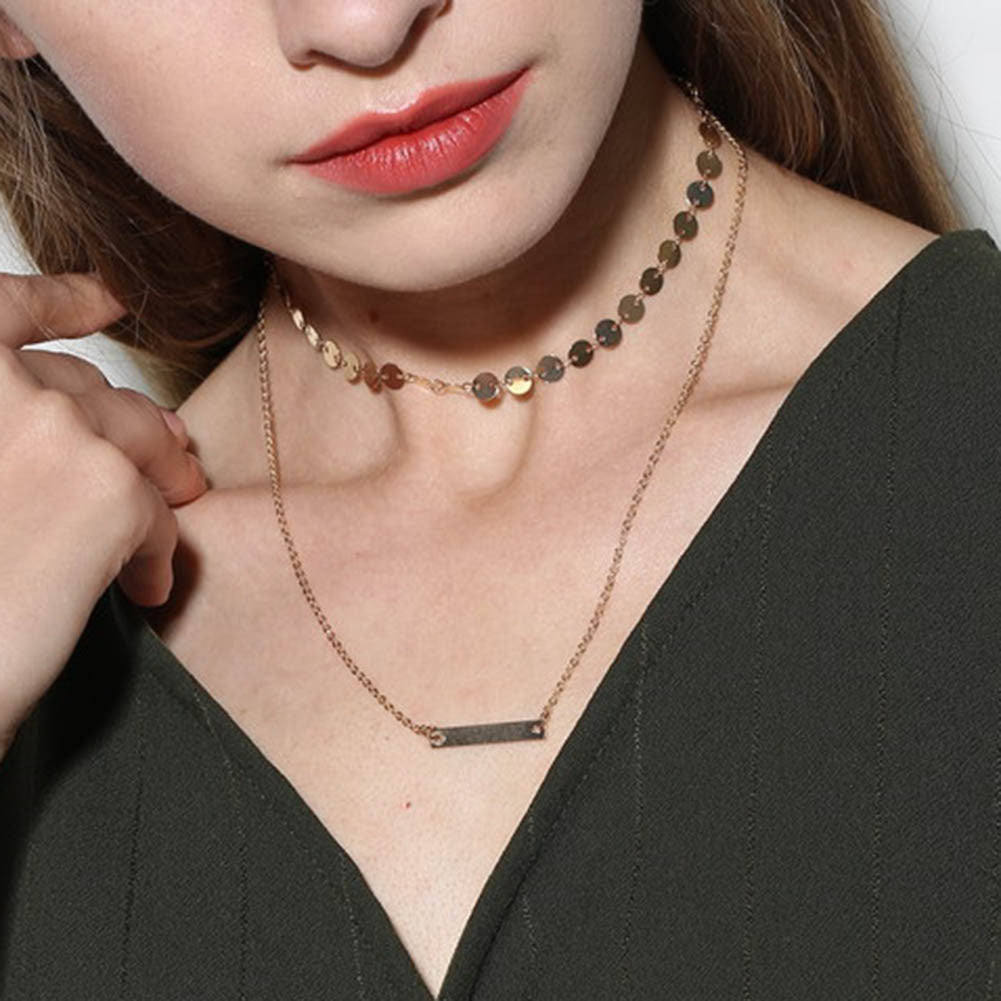Alloy Gold Plated Choker Necklace