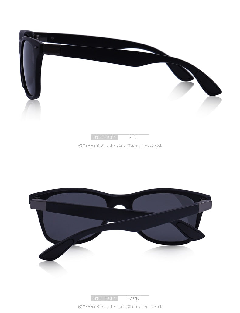 Unisex Classic Retro Rivet Polarized Light Weight Square Sunglasses