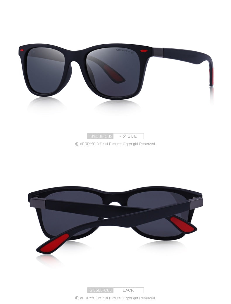 Unisex Classic Retro Rivet Polarized Light Weight Square Sunglasses