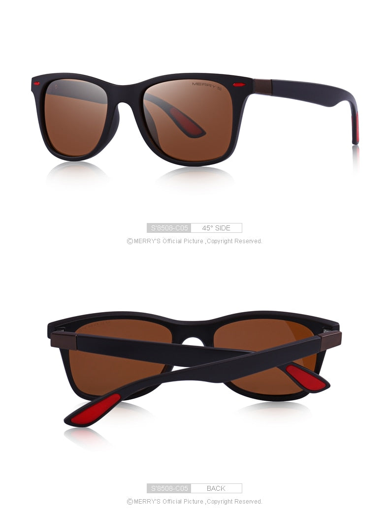 Unisex Classic Retro Rivet Polarized Light Weight Square Sunglasses