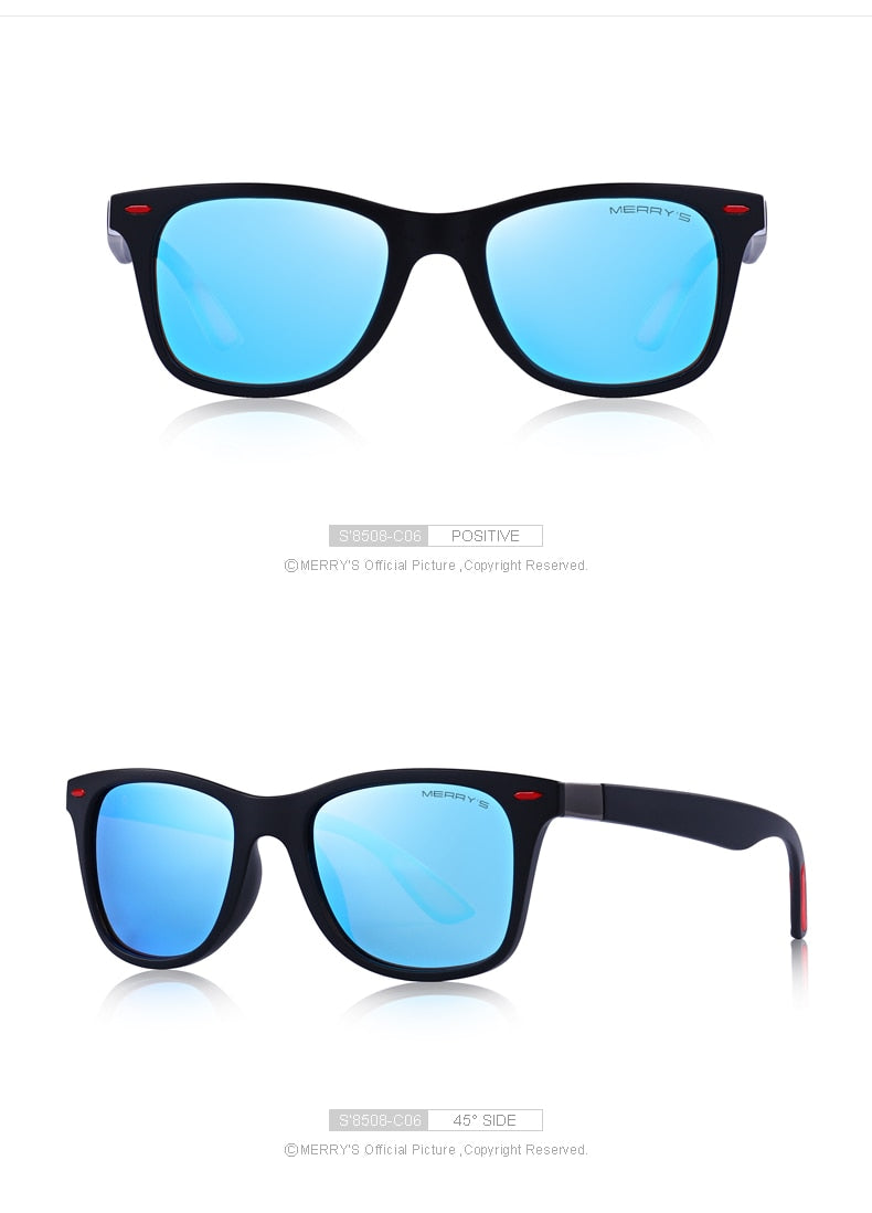 Unisex Classic Retro Rivet Polarized Light Weight Square Sunglasses