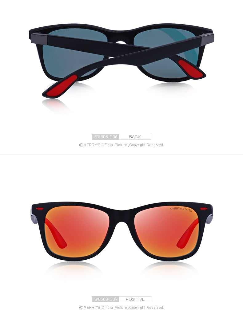 Unisex Classic Retro Rivet Polarized Light Weight Square Sunglasses