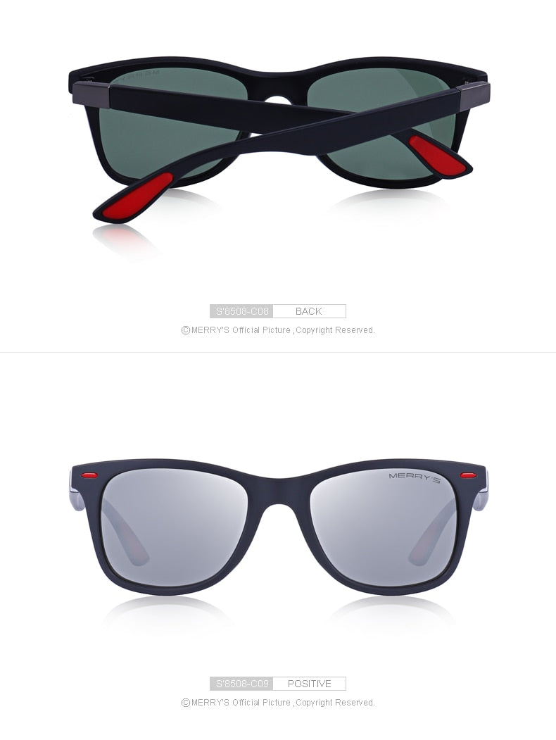 Unisex Classic Retro Rivet Polarized Light Weight Square Sunglasses